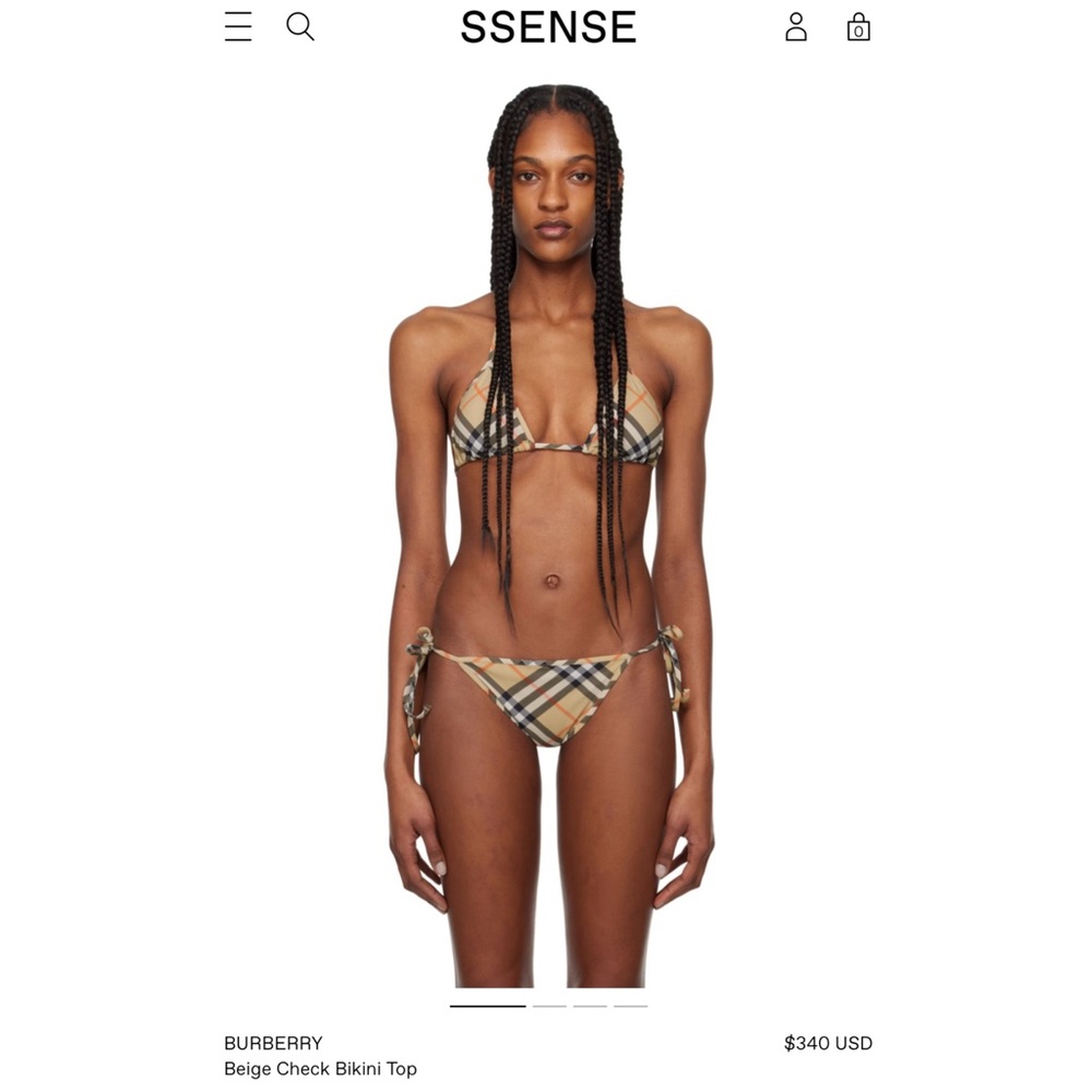 Burberry Beige Check Bikini Set